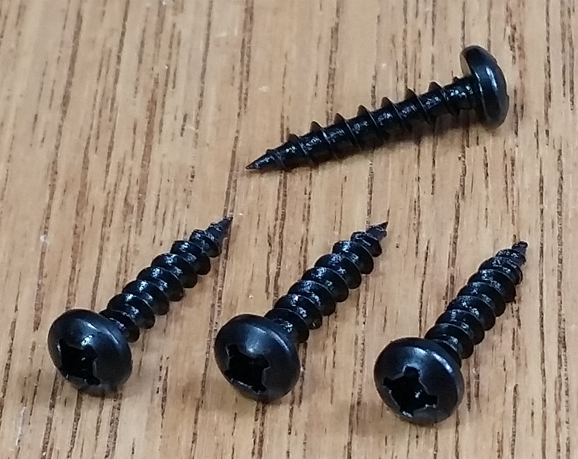 Pan Head # 6 x 3/4" Deep Thread Wood Screws, Combo Drive, Phillips / Black oxide finish - 100 pack