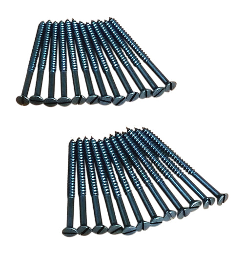 Flat Head Slotted Screws - 2 1/2" x #9 oil rubbed bronze finish (near black)